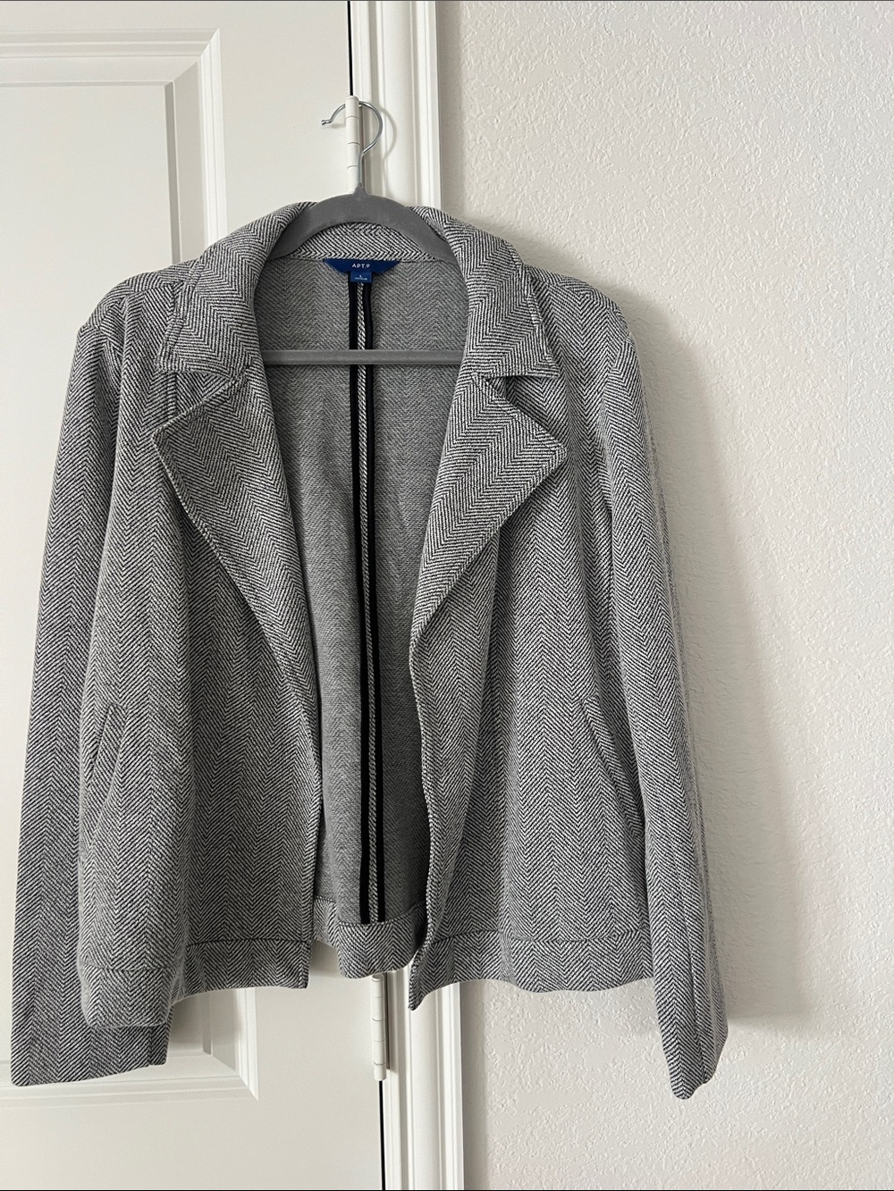 Apt. 9 Gray Herringbone Blazer Jacket - No buttons